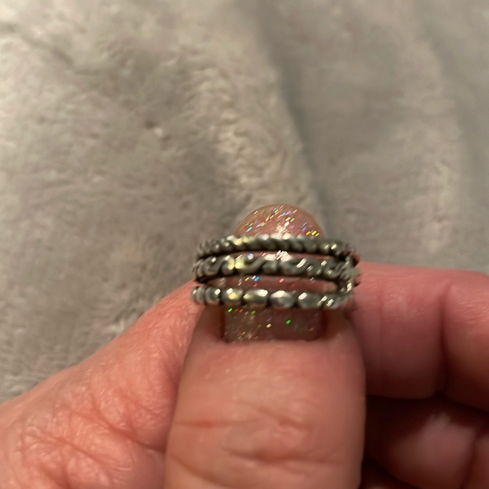 Samuel B sterling silver 3 row ring.